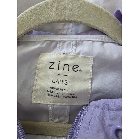 Women’s Large Zine Color block Lightweight Full Zip Windbreaker Jacket Purple L - Picture 3 of 5